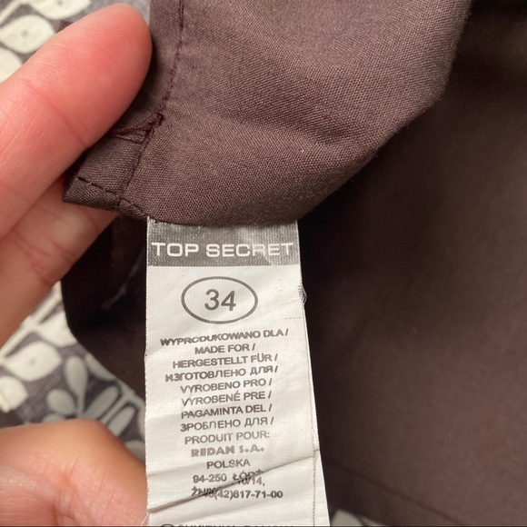 🍂 TOP SECRET BROWN WHITE FLORAL PLEATED HIGH WAIST SKIRT! - Picture 9 of 10